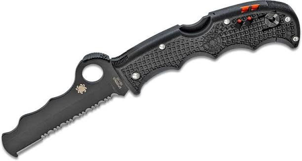 SPYDERCO - Assist Black FRN Black VG-10 Partially Serrated