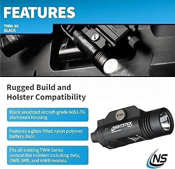 Nightstick TWM-30 Tactical Weapon-Mounted Light, Black