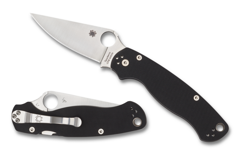 SPYDERCO - Para Military 2 Black G-10 S45VN Plain Edge