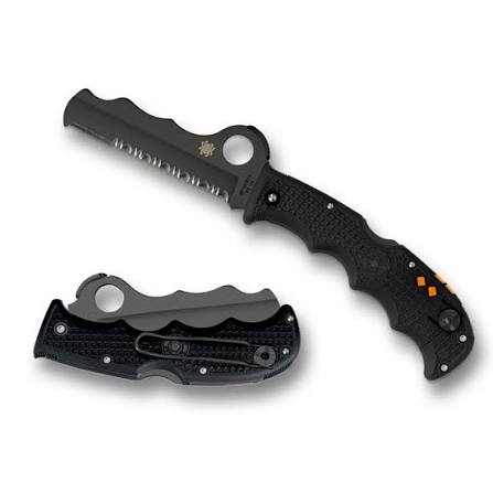 SPYDERCO - Assist Black FRN Black VG-10 Partially Serrated